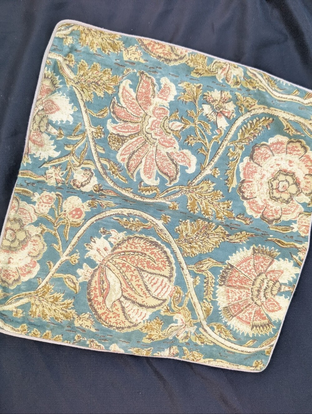 Pottery Barn Turquoise Blue Cotton Throw Pillow Case
